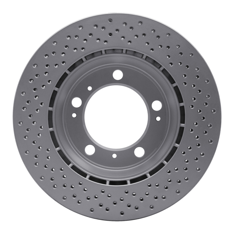 Porsche Boxster Brake Rotor (1) - Rear - R1 Concepts - GEOSPEC Coated Rotor - Drilled - `00-`08